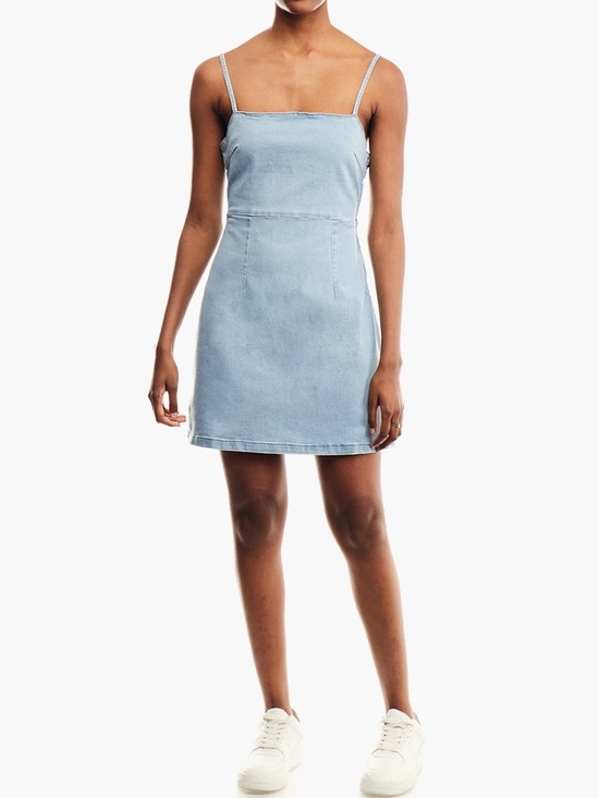 Forever 21 Dresses & Skirts - Forever 21 Light Blue Denim Mini Dress with Spaghetti Straps